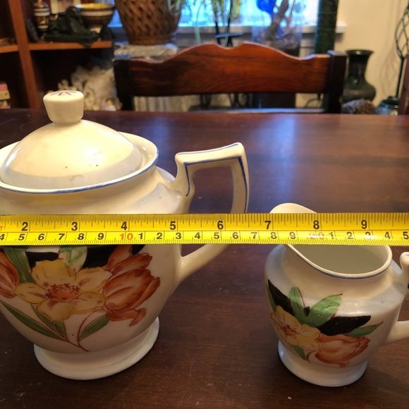 Vintage Japanese Teapot with sugar bowl and Creame - Picture 3 of 8